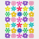 GROOVY RETRO-BLUME FLEECEDECKE (Vorderseite)