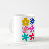 GROOVY RETRO-BLUME KAFFEETASSE (Vorderseite Links)
