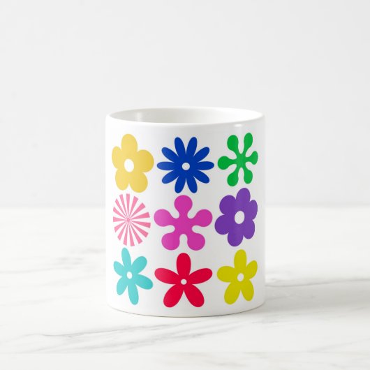 GROOVY RETRO-BLUME KAFFEETASSE (Mittel)