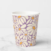 Groovy Retro Blume Kinderdusche Pappbecher (Rückseite)