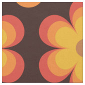 Groovy Retro Blume orange und gelb Stoff (Nahaufnahme)