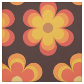 Groovy Retro Blume orange und gelb Stoff (Muster)
