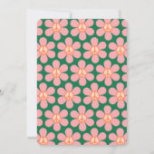 Groovy Retro Blume Peace Pink Green Bat Mitzvah Einladung (Rückseite)
