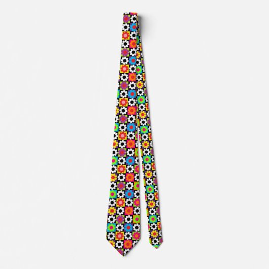 Groovy Retro Blume Power Krawatte (Vorderseite)