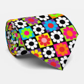 Groovy Retro Blume Power Krawatte (Gerollt)