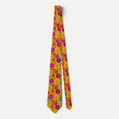 Groovy Retro Blume Power Mens Necktie Krawatte (Vorderseite)