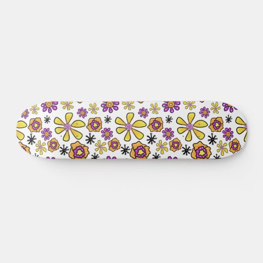 Groovy Retro Blume Skateboard (Horizontal)
