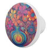 Groovy Retro Blume Vase Keramikknauf (Rechts)