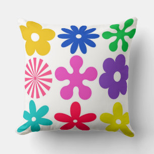 GROOVY RETRO BLUMEN KISSEN