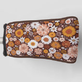 Groovy Retro Blumengartenmuster Golf Headcover (Vorderseite)