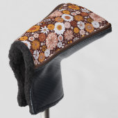 Groovy Retro Blumengartenmuster Golf Headcover (3/4 Vorderseite)