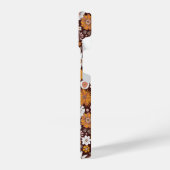 Groovy Retro Blumengartenmuster iPhone Hülle (Linke Seite)