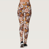 Groovy Retro Blumengartenmuster Leggings (Rückseite)