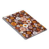 Groovy Retro Blumengartenmuster Notizblock (Rechte Seite)