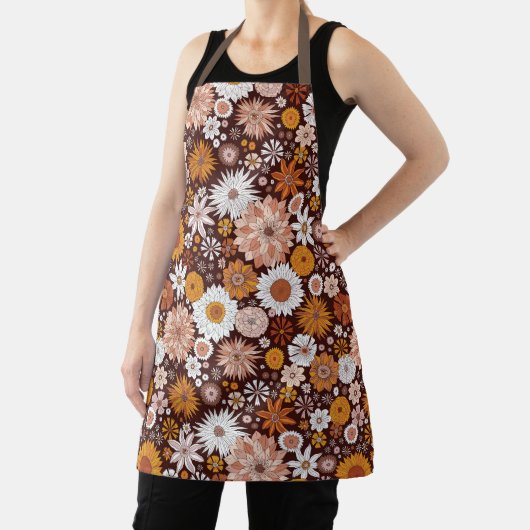 Groovy Retro Blumengartenmuster Schürze (InSitu)