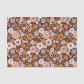 Groovy Retro Blumengartenmuster Seidenpapier (Vorderseite)