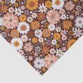 Groovy Retro Blumengartenmuster Seidenpapier (Ausschnitt)