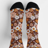 Groovy Retro Blumengartenmuster Socken (Oben)