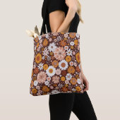 Groovy Retro Blumengartenmuster Tasche (Von Nahem)