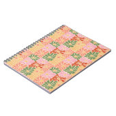 Groovy Retro Blumenmuster  Notizblock (Linke Seite)