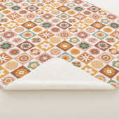 Groovy Retro-Blumenmuster Sherpadecke (3/4)