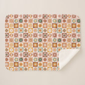 Groovy Retro-Blumenmuster Sherpadecke (Vorderseite (Horizontal))