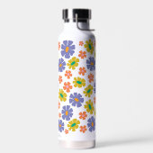 Groovy Retro Blumenmuster Trinkflasche (Links)