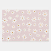 Groovy Retro Blush Pink Daisy Geschenkpapier Set (Vorderseite 3)