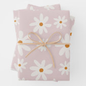 Groovy Retro Blush Pink Daisy Geschenkpapier Set (Beispiel)