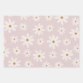 Groovy Retro Blush Pink Daisy Geschenkpapier Set (Vorderseite)