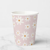 Groovy Retro Blush Pink Daisy Pappbecher (Links)