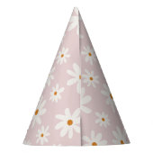 Groovy Retro Blush Pink Daisy Partyhütchen (Rückseite)