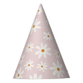 Groovy Retro Blush Pink Daisy Partyhütchen (Vorderseite)