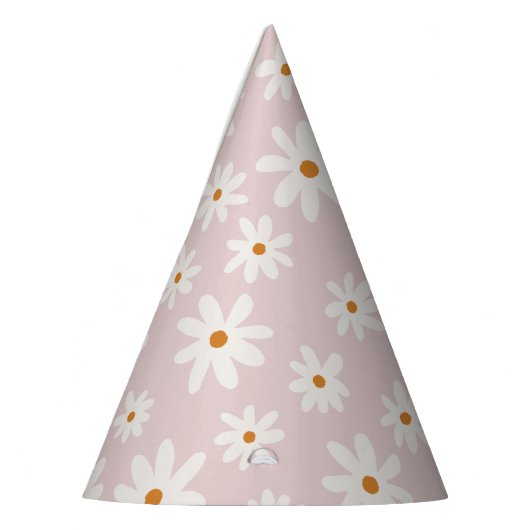 Groovy Retro Blush Pink Daisy Partyhütchen (Links)
