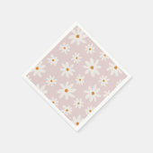 Groovy Retro Blush Pink Daisy Serviette (Ecke)