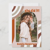 Groovy Retro Boho Arch Foto Abschluss Ankündigung (Vorderseite)