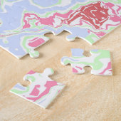 Groovy Retro Boho Eclectic Funky Buntes Marmor Puzzle (Seite)