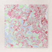 Groovy Retro Boho Eclectic Funky Buntes Marmor Puzzle (Horizontal)