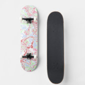 Groovy Retro Boho Eclectic Funky Buntes Marmor Skateboard (Vorne)