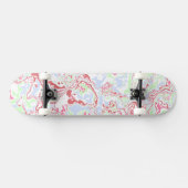 Groovy Retro Boho Eclectic Funky Buntes Marmor Skateboard (Horizontal)