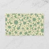Groovy Retro Boho Green Cream Botanical Trendy Visitenkarte (Rückseite)