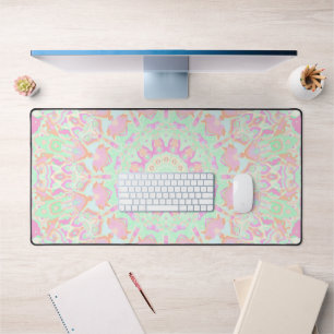 Groovy Retro Boho Hippie Vintag Pastel Mandala Schreibtischunterlage