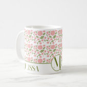 Groovy Retro Boho Pink Blume Muster Daisy Kaffeetasse (Vorderseite Links)