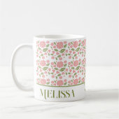 Groovy Retro Boho Pink Blume Muster Daisy Kaffeetasse (Links)