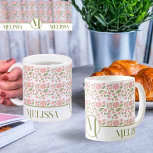Groovy Retro Boho Pink Blume Muster Daisy Kaffeetasse