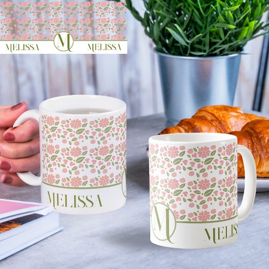 Groovy Retro Boho Pink Blume Muster Daisy Kaffeetasse