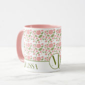 Groovy Retro Boho Pink Blume Muster Daisy Tasse (Vorderseite Links)