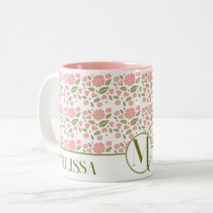 Groovy Retro Boho Pink Blume Muster Daisy Zweifarbige Tasse