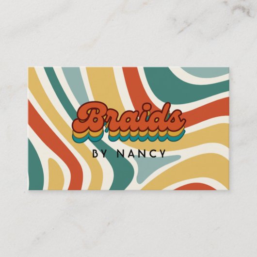 Groovy Retro Braids Visitenkarte (Vorderseite)
