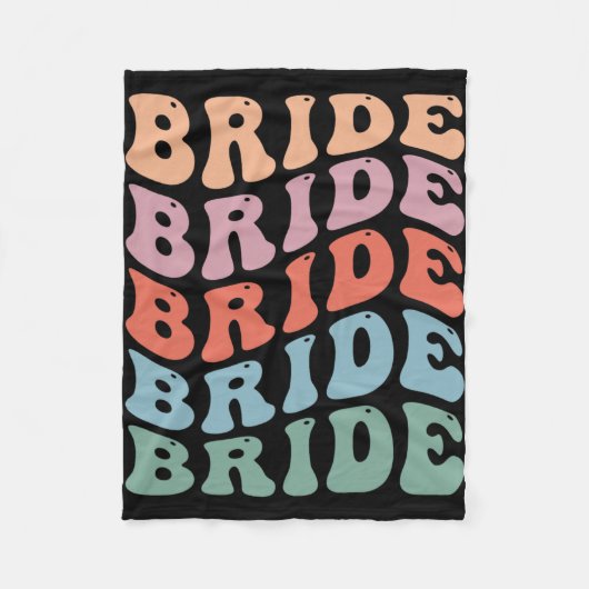Groovy Retro Bride Junggeselinnen-Abschied Bridal Fleecedecke (Vorderseite)
